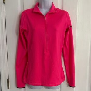 Nike Women's Bright Pink Quarter-Zip Athletic Top